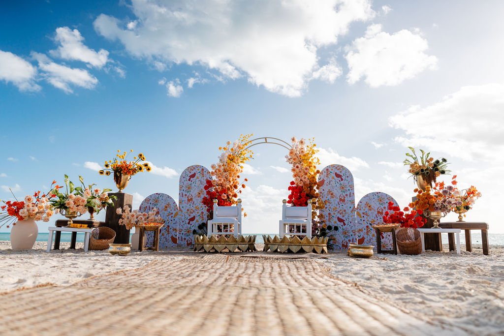 South Asian beach wedding celebration at Playa Azul